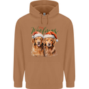 Christmas Golden Retrievers Dogs Xmas Mens 80% Cotton Hoodie Caramel Latte