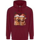 Christmas Golden Retrievers Dogs Xmas Mens 80% Cotton Hoodie Maroon