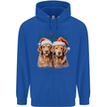 Christmas Golden Retrievers Dogs Xmas Mens 80% Cotton Hoodie Royal Blue