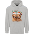 Christmas Golden Retrievers Dogs Xmas Mens 80% Cotton Hoodie Sports Grey