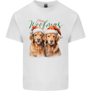 Christmas Golden Retrievers Dogs Xmas Mens Cotton T-Shirt Tee Top White