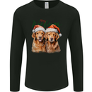 Christmas Golden Retrievers Dogs Xmas Mens Long Sleeve T-Shirt Black