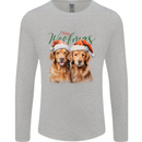 Christmas Golden Retrievers Dogs Xmas Mens Long Sleeve T-Shirt Sports Grey