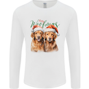 Christmas Golden Retrievers Dogs Xmas Mens Long Sleeve T-Shirt White