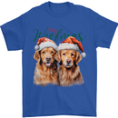 Christmas Golden Retrievers Dogs Xmas Mens T-Shirt 100% Cotton Royal Blue