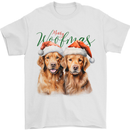 Christmas Golden Retrievers Dogs Xmas Mens T-Shirt 100% Cotton White