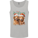 Christmas Golden Retrievers Dogs Xmas Mens Vest Tank Top Sports Grey
