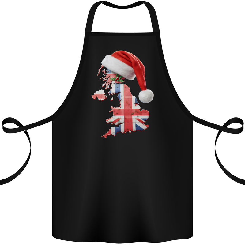Christmas Great Britain UK Union Jack Flag Xmas Cotton Apron 100% Organic Black