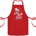 Christmas Great Britain UK Union Jack Flag Xmas Cotton Apron 100% Organic Red