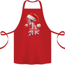 Christmas Great Britain UK Union Jack Flag Xmas Cotton Apron 100% Organic Red