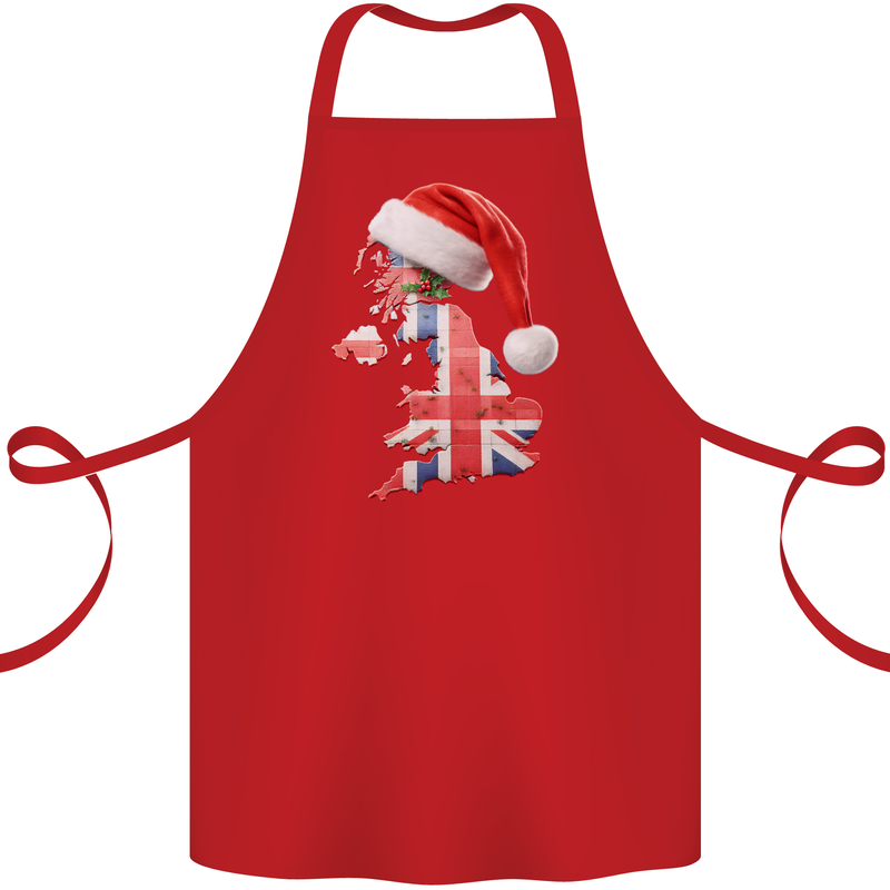 Christmas Great Britain UK Union Jack Flag Xmas Cotton Apron 100% Organic Red