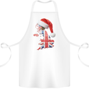 Christmas Great Britain UK Union Jack Flag Xmas Cotton Apron 100% Organic White