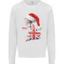 Christmas Great Britain UK Union Jack Flag Xmas Kids Sweatshirt Jumper White