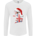 Christmas Great Britain UK Union Jack Flag Xmas Mens Long Sleeve T-Shirt White