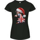 Christmas Great Britain UK Union Jack Flag Xmas Womens Petite Cut T-Shirt Black