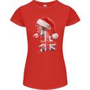 Christmas Great Britain UK Union Jack Flag Xmas Womens Petite Cut T-Shirt Red