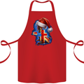 Christmas Great Britain UK Union Jack Xmas Flag Cotton Apron 100% Organic Red