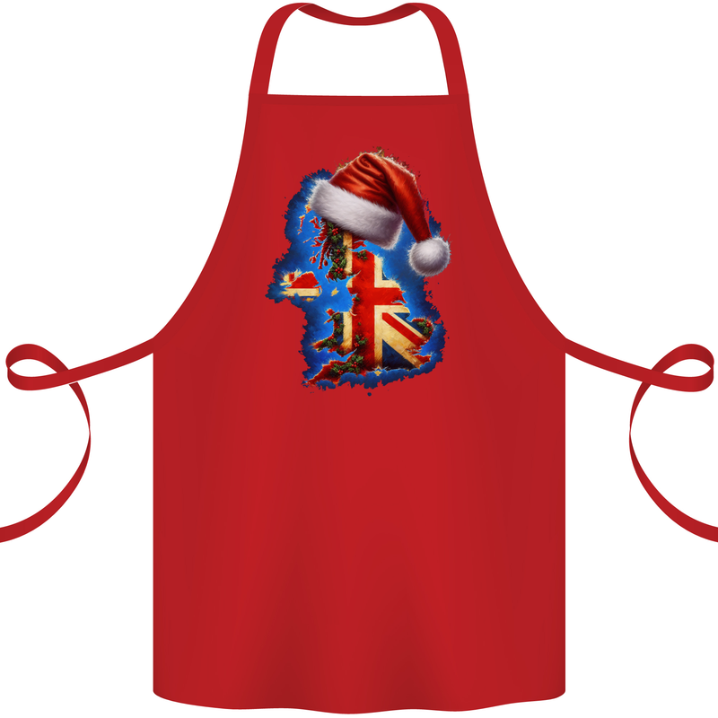 Christmas Great Britain UK Union Jack Xmas Flag Cotton Apron 100% Organic Red