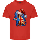 Christmas Great Britain UK Union Jack Xmas Flag Kids T-Shirt Childrens Red