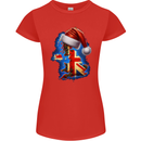 Christmas Great Britain UK Union Jack Xmas Flag Womens Petite Cut T-Shirt Red