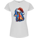 Christmas Great Britain UK Union Jack Xmas Flag Womens Petite Cut T-Shirt White