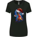 Christmas Great Britain UK Union Jack Xmas Flag Womens Wider Cut T-Shirt Black