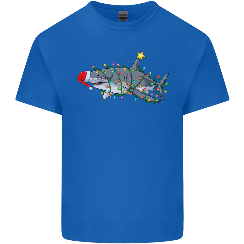 Christmas Great White Shark Xmas Kids T-Shirt Childrens Royal Blue