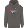Christmas Great White Shark Xmas Mens 80% Cotton Hoodie Charcoal