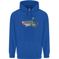 Christmas Great White Shark Xmas Mens 80% Cotton Hoodie Royal Blue
