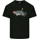Christmas Great White Shark Xmas Mens Cotton T-Shirt Tee Top Black