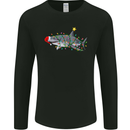 Christmas Great White Shark Xmas Mens Long Sleeve T-Shirt Black