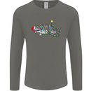 Christmas Great White Shark Xmas Mens Long Sleeve T-Shirt Charcoal