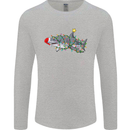 Christmas Great White Shark Xmas Mens Long Sleeve T-Shirt Sports Grey