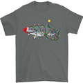 Christmas Great White Shark Xmas Mens T-Shirt 100% Cotton Charcoal