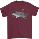 Christmas Great White Shark Xmas Mens T-Shirt 100% Cotton Maroon