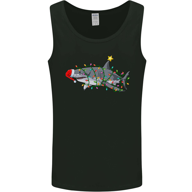 Christmas Great White Shark Xmas Mens Vest Tank Top Black