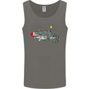 Christmas Great White Shark Xmas Mens Vest Tank Top Charcoal