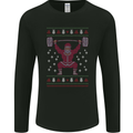 Christmas Gym Weightlifting Xmas Bodybuilding Mens Long Sleeve T-Shirt Black