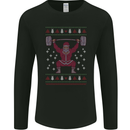 Christmas Gym Weightlifting Xmas Bodybuilding Mens Long Sleeve T-Shirt Black