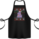 Christmas HIppo Xmas Hippopotamus Cotton Apron 100% Organic Black