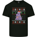 Christmas HIppo Xmas Hippopotamus Kids T-Shirt Childrens Black