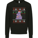 Christmas HIppo Xmas Hippopotamus Mens Sweatshirt Jumper Black