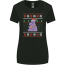 Christmas HIppo Xmas Hippopotamus Womens Wider Cut T-Shirt Black