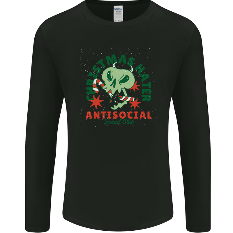 Christmas Hater Bah Humbug Antisocial Xmas Mens Long Sleeve T-Shirt Black