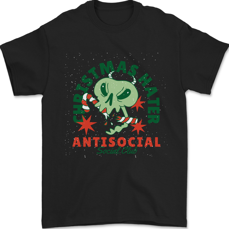 Christmas Hater Bah Humbug Antisocial Xmas Mens T-Shirt 100% Cotton Black