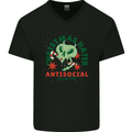 Christmas Hater Bah Humbug Antisocial Xmas Mens V-Neck Cotton T-Shirt Black