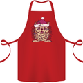 Christmas Hedgehog Wearing an Xmas Hat Cotton Apron 100% Organic Red