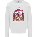 Christmas Hedgehog Wearing an Xmas Hat Kids Sweatshirt Jumper White
