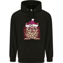 Christmas Hedgehog Wearing an Xmas Hat Mens 80% Cotton Hoodie Black