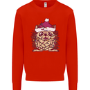 Christmas Hedgehog Wearing an Xmas Hat Mens Sweatshirt Jumper Bright Red